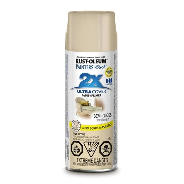 Lot of 6 – Rust-Oleum 268419 Painter’s Touch 2X Semi-Gloss Ivory Bisque 340G