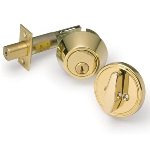 Lot of 6 -Weiser Safelock Brass Round Deadbolt Lock