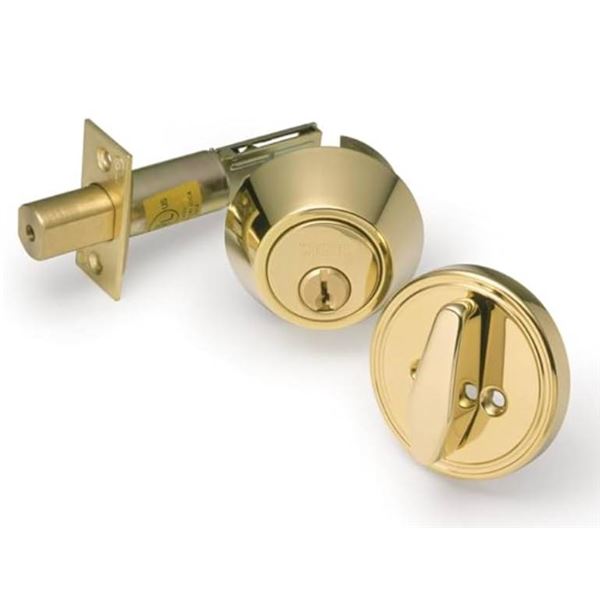 Lot of 6 -Weiser Safelock Brass Round Deadbolt Lock