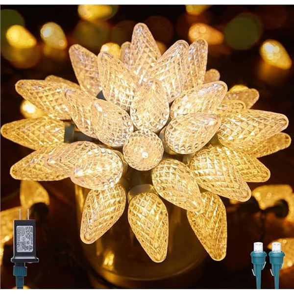 Lot of 4 Celebrations 100 ct Christmas C9 Light Set, Warm White