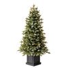 Image 1 : 4.5 ft Pre-Lit Potted Aspen Artificial Christmas Tree, Color-Changing Radiant Micro LED Lights