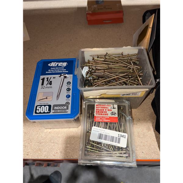 Lot of 3 Assorted Screws Cartons  - VARIOUS AMOUNTS