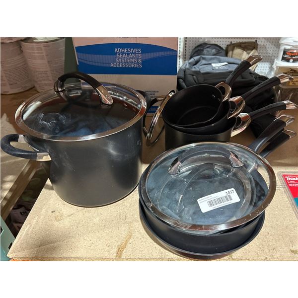 11-Piece Nonstick Cookware Set With Glass Lids and Metal Handles