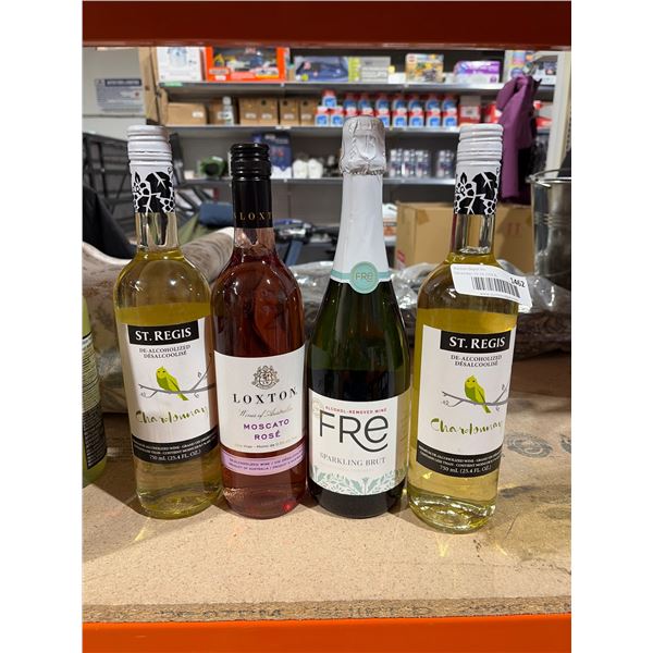 Lot of 4 Non-Alcoholic Wines Including St. Regis, Loxton, and Fre