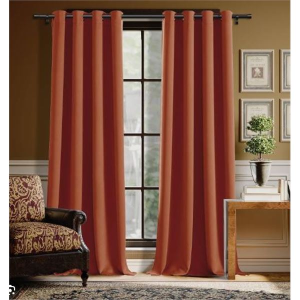 2 H.VERSAILTEX Blackout Curtains, Orange, Model P2SSH-4284C13