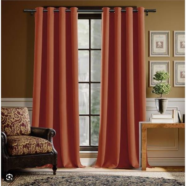 2 H.VERSAILTEX Blackout Curtains, Orange, Model P2SSH-4284C13