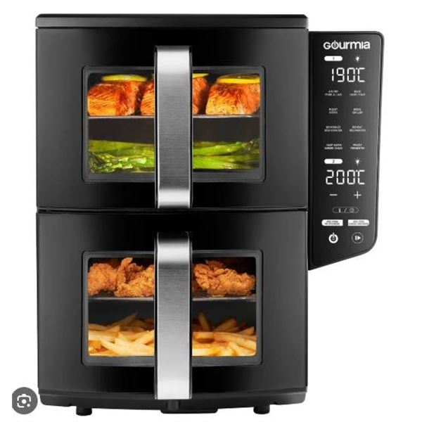 Gourmia 4-Dish Dual Basket Air Fryer With 10.4 L Capacity