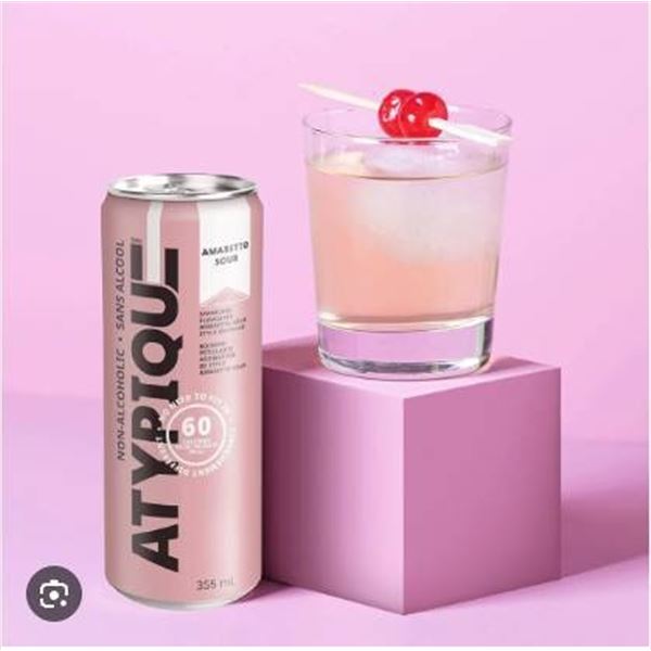 Atypique Amaretto Sour Non-Alcoholic Sparkling Beverage, 12 x 355mL