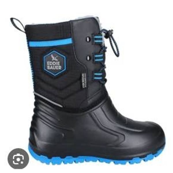 Eddie Bauer Kids’ Winter Snow Boot Size 1, Black/Blue