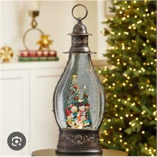 Holiday Lantern With LED Light Featuring Festive Design