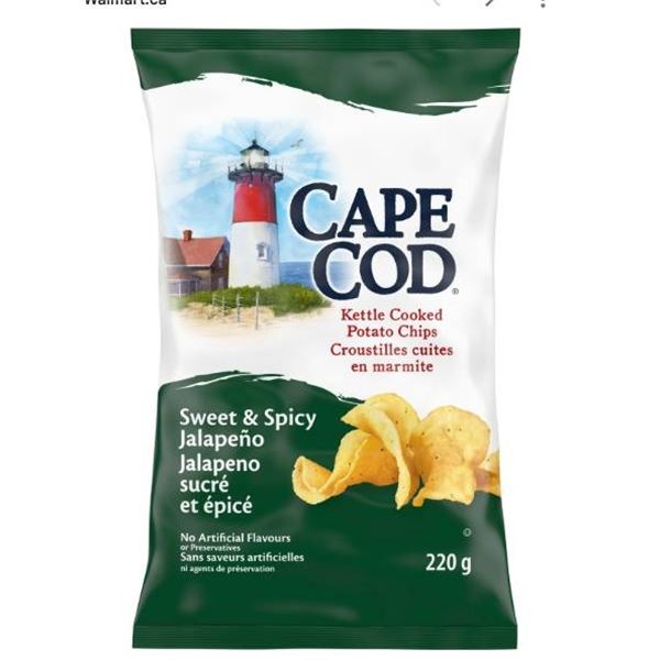 Cape Cod Kettle Cooked Potato Chips Sweet and Spicy Jalapeno 13x220g