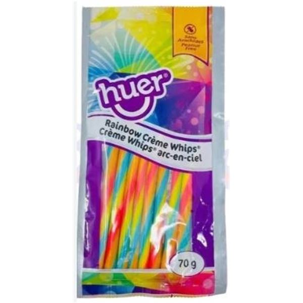 Huer Pocket Pals Sour Rainbow Creme Whips Gummies, 12 x 70g