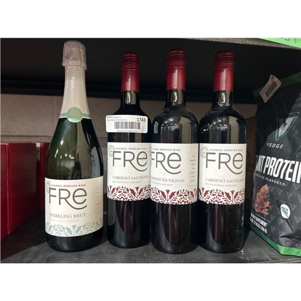 Fre Alcohol-Removed Wine Assortment (Cabernet Sauvignon and Sparkling Brut) – 4 bottles