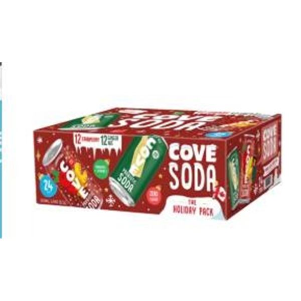 Cove Soda 24-Can Assortment Featuring Cranberry and Ginger Ale Flavors