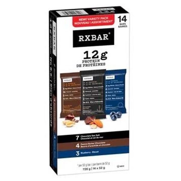RXBAR Protein Bars, 14-Pack Assortment, 12g Protein Per Bar