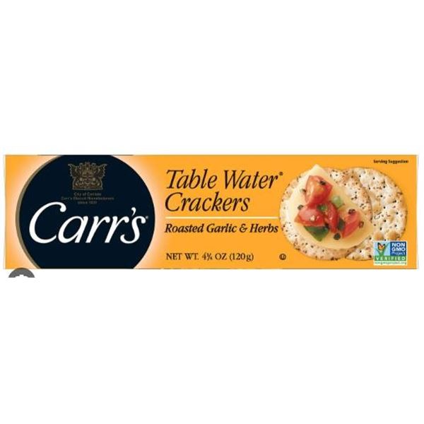 Carr’s Table Water Crackers Roasted Garlic & Herbs 12 x 125g