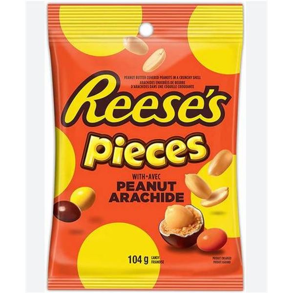 Reese’s Pieces Peanut Butter Candy Pack, 104g – Palette of 10 Packs