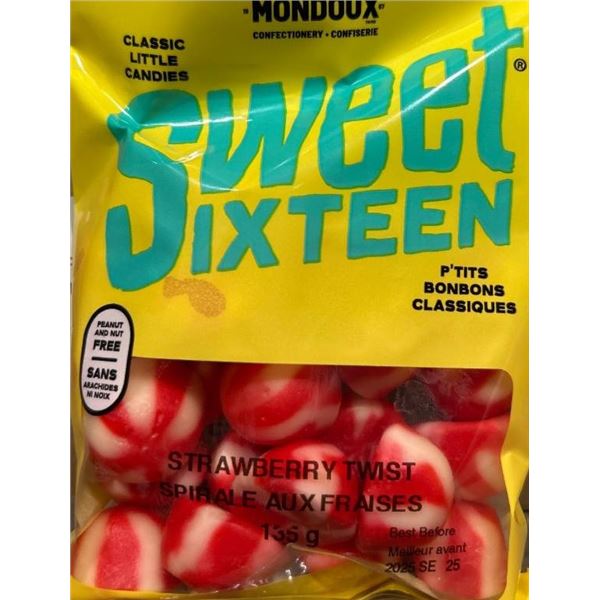 Sweet Sixteen Strawberry Twist Candies, 24 x 135g Bags