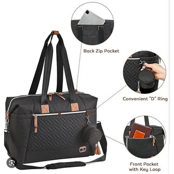 Dikaslon TW613-B Multifunction Lightweight Diaper Bag Tote, Black