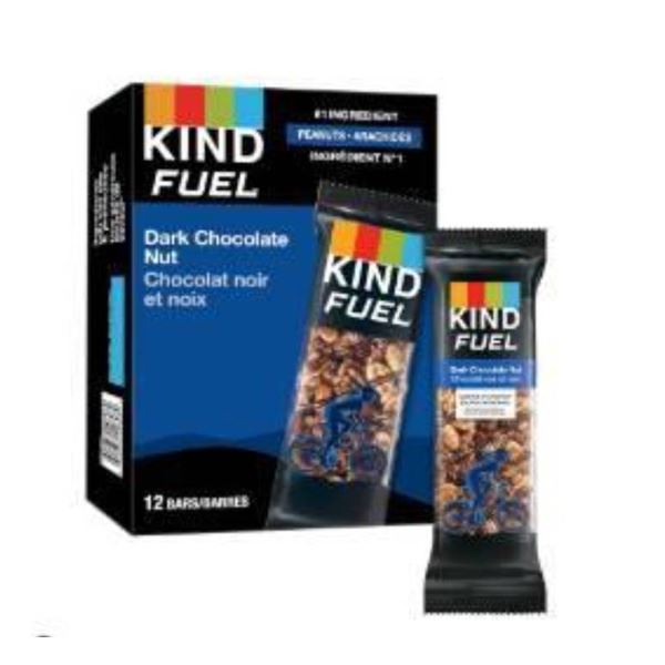 Kind Fuel Dark Chocolate Nut Bars 12x50g Gluten-Free High-Fiber Energy Snack