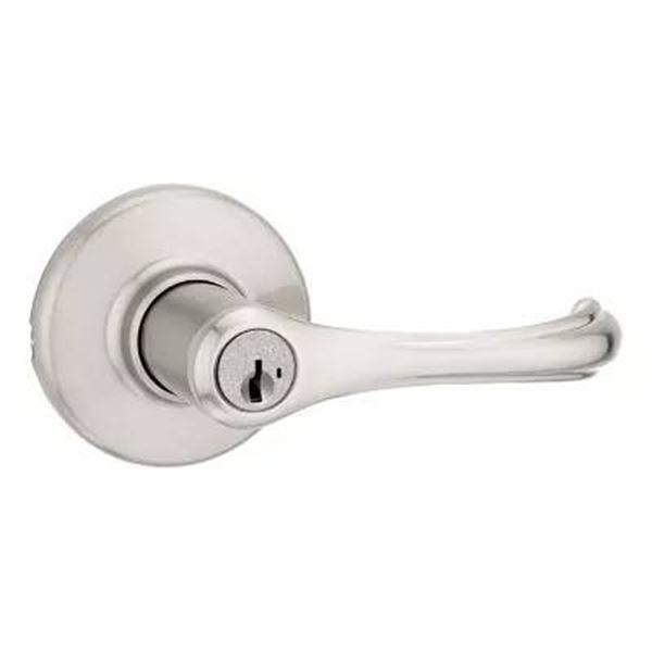 Kwikset SmartKey Lever Lockset with Satin Nickel Finish