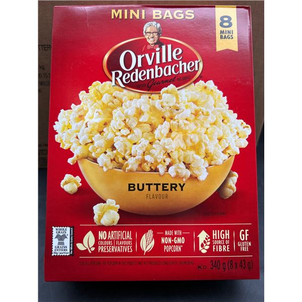 Lot of 6  – Orville Redenbacher Buttery Microwave Popcorn, Mini Bags, 8 x 43g
