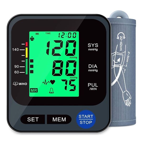 Blood Pressure Monitor for Home Use, Automatic Blood Pressure Machine with 3-Color Backlit Hypertens