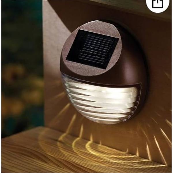 Solar Powered LED Round Decorative Garden Fence Lights Wireless Wall Patio Door Decking Outdoor Ligh