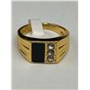 Image 1 : Gents 14K GP onyx solitaire ring