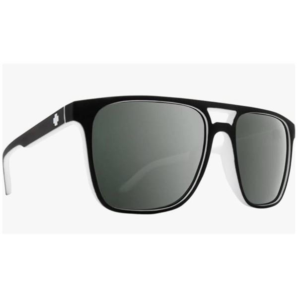 Spy Optic Czar Polarized Sunglasses, Black/White Frame, Happy Grey Green Lens