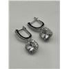 Image 1 : Ladies .985 silver 2.0 carat solitaire earring set