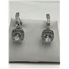 Image 2 : Ladies .985 silver 2.0 carat solitaire earring set
