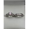 Image 2 : Sterling Silver 925 Pink Cubic Zirconia Ring Set