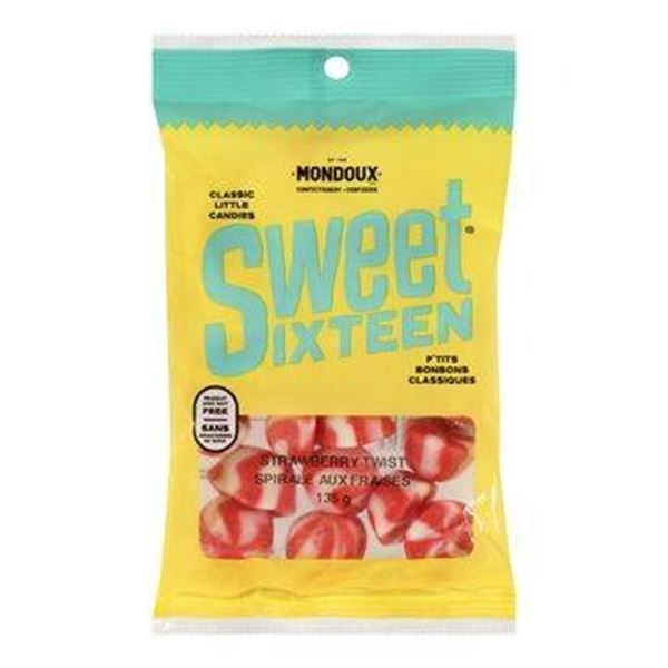 Mondoux Sweet Sixteen Strawberry Twist Candies, 6 x 135 g