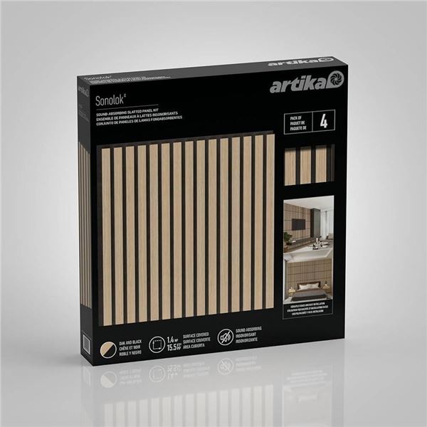 Artika Scandik Decorative Wall Panels Pack of 4 – Walnut & Real Oak