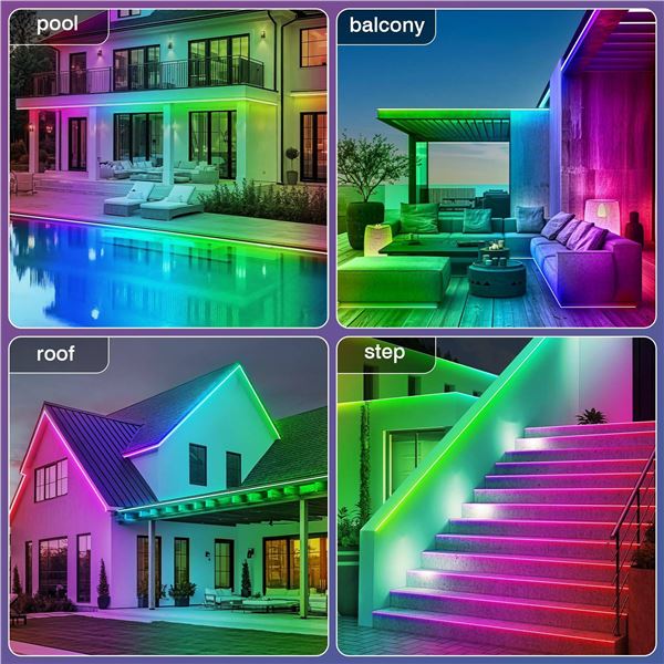 Outdoor LED Strip Lights with RGB Waterproof Functionality Lot of 3