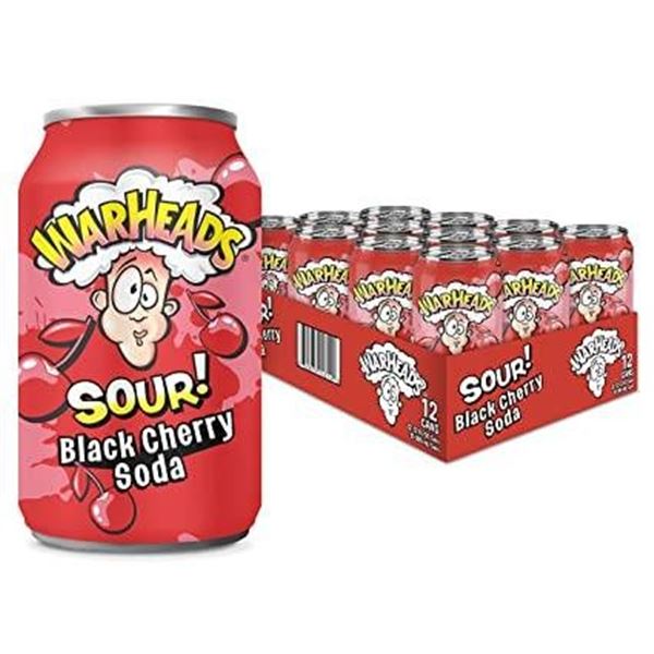 WarHeads Sour! Black Cherry Soda 12-Pack with Barcode Model 5051