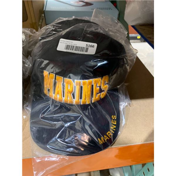 2 Black Baseball Caps with Embroidered Text ‘MARINES’ and ‘SECURITY[x=#82