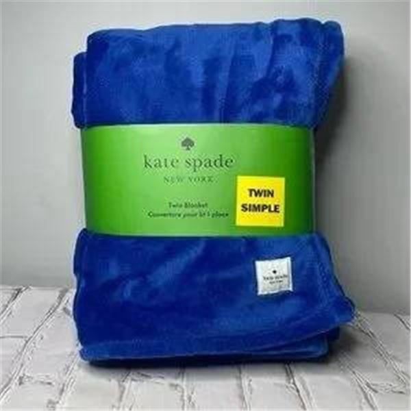 Kate Spade Twin Simple Blanket in Navy Blue