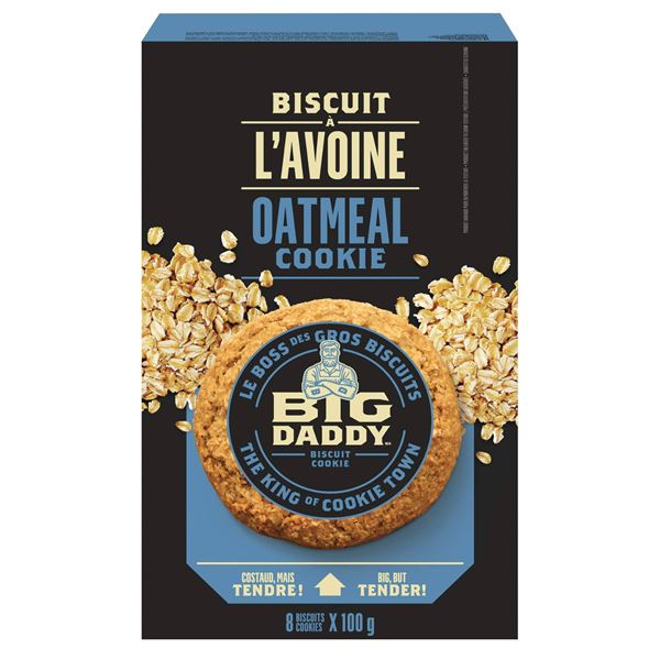 Big Daddy Biscuit L’Avoine Oatmeal Cookie, 48 Cookies (16 Packs of 3 Cookies)
