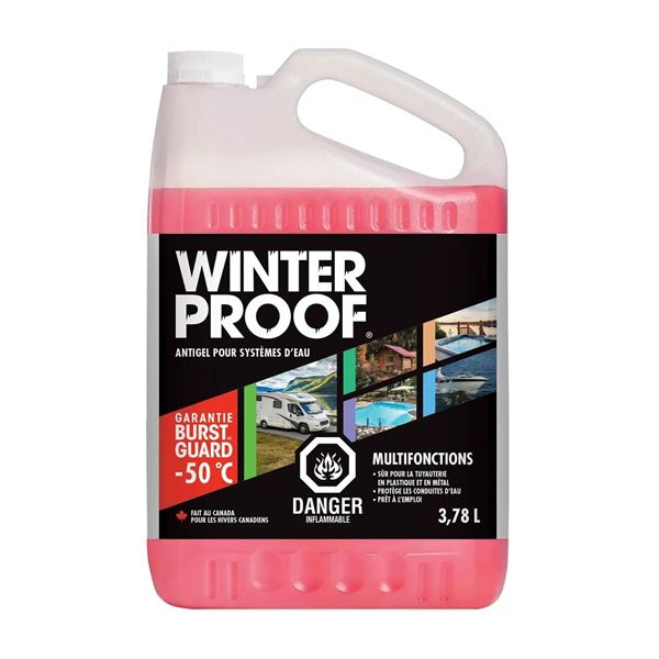 Winter Proof Anti-Freeze Solution 4 x 3.78 L Multipurpose, -50 Degrees Celsius