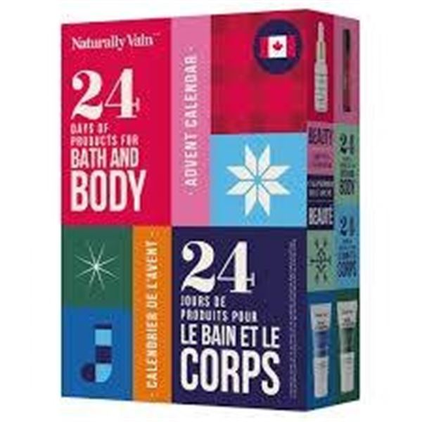 Naturally Vain Advent Calendar with 24 Bath and Body Products