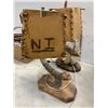 Image 1 : Table Lamps with Rustic Design Featuring Horn Base and Leather Shade