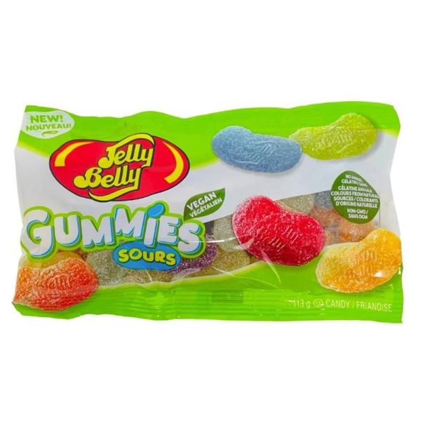 Jelly Belly Gummies Sours Vegan – 12 x 113 g Bags (Total 1.35 kg)