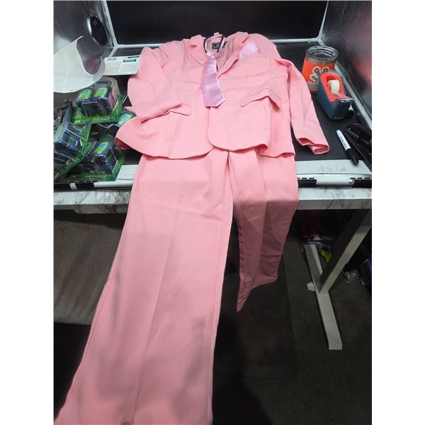 A&J Design Two-Piece Pink Suit with Tie – Size 16