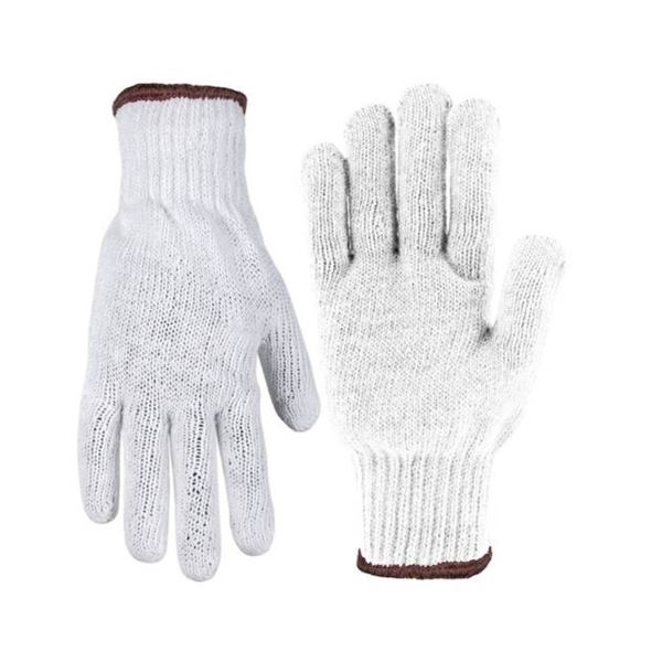Holmes 12-Pair White Cotton/Polyester Men Work Gloves – Large Size