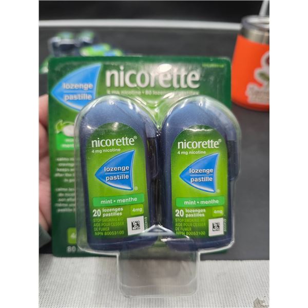 Nicorette Lozenges, 4 mg Nicotine, Mint Flavor, 80-Count EXP 12/2026