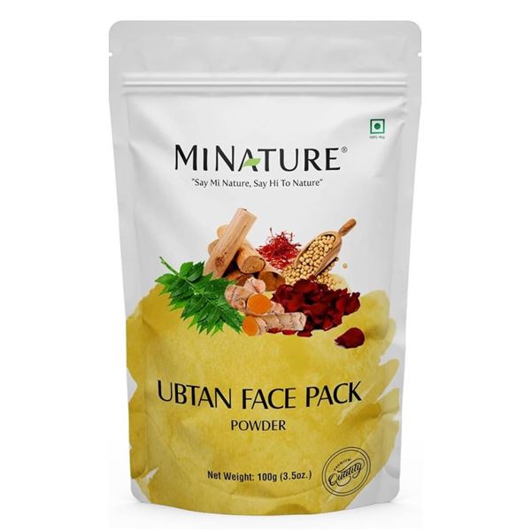 Mi Nature Ubtan Powder| 100g (4oz), Turmeric, Barley, Chickpeas, Neem, Sandalwood, Mograflower, Saff