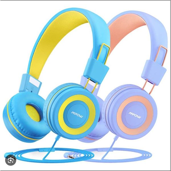 Mpow CH8 Kids Wired Headphones, 2 Pack, Model MPBH360AD