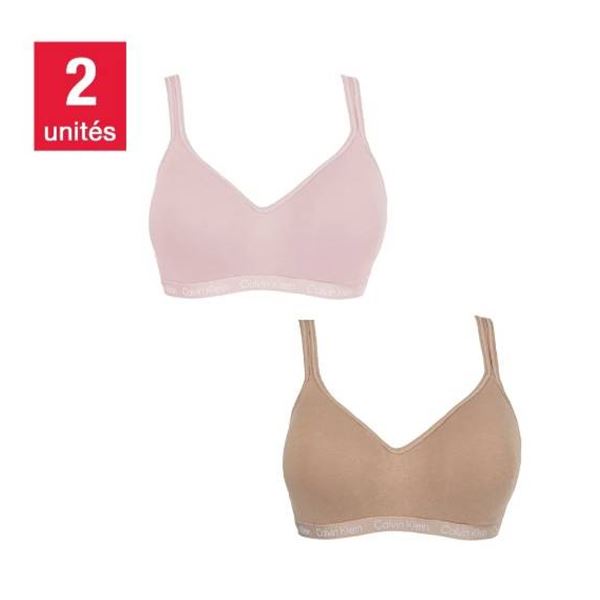 Calvin Klein 2-Pack Cotton Modal Bralette, Size L/G